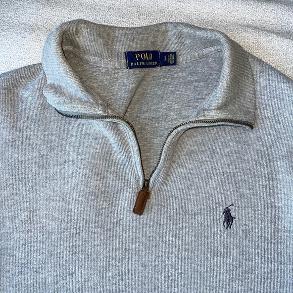 Polo Ralph Lauren Luxury Quarter-Zip Pullover Mens Gray | Size Small - Picture 4 of 10